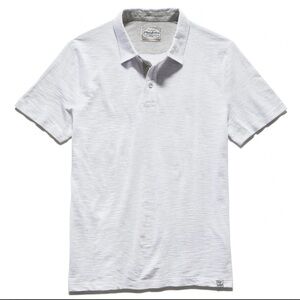 Classic White & Grey Thin Striped Polo Shirt